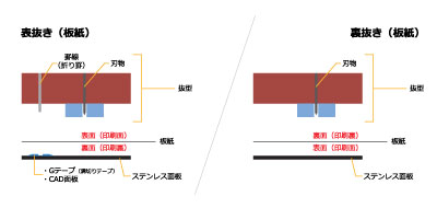 紙器打抜きにおける表抜き・裏抜きとは？（板紙＝コートボール編）