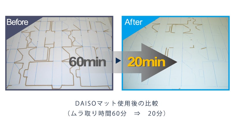 DAISOマット　ムラ取り　切れムラ　簡単